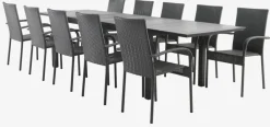 MOSS + GUDHJEMMOSS L214/315 table + 4 GUDHJEM chaises gris