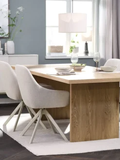 MUNKEBY + ROSTRUPMUNKEBY L220 table colo. chêne + 4 ROSTRUP chaises beige