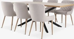 NORTOFT + BELLINGENORTOFT L200 table coloris chêne + 4 BELLINGE chaises sable