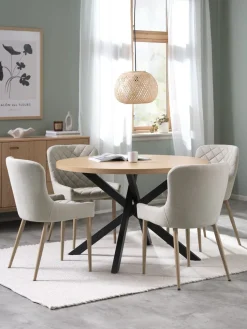 NORTOFT + BELLINGENORTOFT Ø120 table coloris chêne + 4 BELLINGE chaises sable