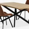 NORTOFT + HYGUMNORTOFT L200 table coloris chêne + 4 HYGUM chaises cognac