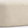 OREBOPouf OREBO 84x45 tissu teddy blanc cassé