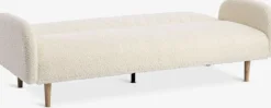 PARADISCanapé convertible PARADIS tissu teddy blanc cassé/colo. ch.