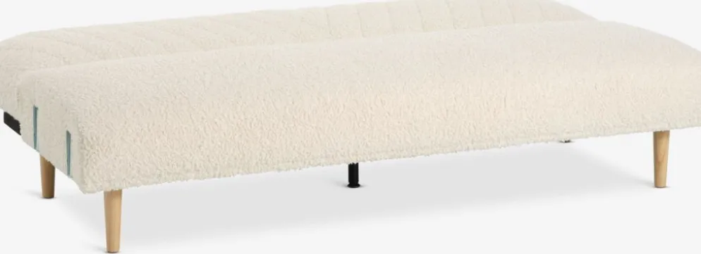 PARADISCanapé convertible PARADIS tissu teddy blanc cassé/colo. ch.