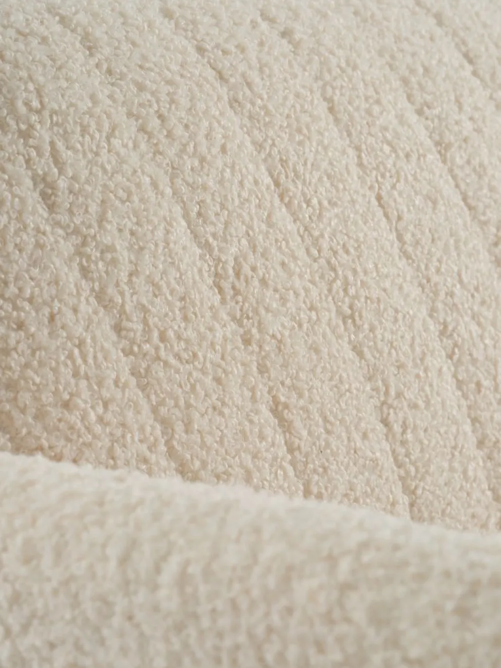PARADISCanapé convertible PARADIS tissu teddy blanc cassé/colo. ch.