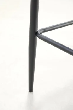 PEBRINGEChaise de bar PEBRINGE avec dossier tissu gris/noir