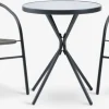 RADSTRUP + GRENAARADSTRUP Ø60 table noir + 2 GRENAA chaises gris