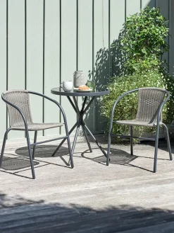 RADSTRUP + GRENAARADSTRUP Ø60 table noir + 2 GRENAA chaises gris