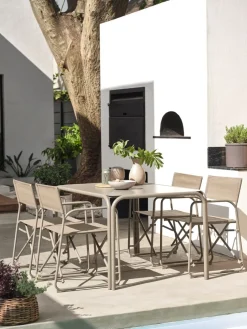 RAUMATable de jardin RAUMA l90xL140 sable foncé
