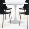 RINGSTED + JONSTRUPRINGSTED Ø100 table blanc + 4 JONSTRUP chaises noir