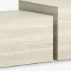 ROLSTEDTable basse ROLSTED 58x58/50x50 coloris travertin 2pcs
