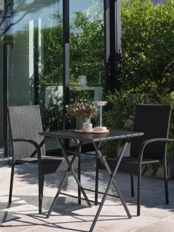 SANDVIKA + GUDHJEMSANDVIKA L65 table + 2 GUDHJEM chaises noir