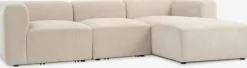 SKEJBYCanapé modulable SKEJBY 3personnes méridienne tissu beige