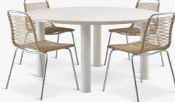 SURNADAL + MIDDAGSBERGETSURNADAL Ø150 table beige + 4 MIDDAGSBERGET chaises