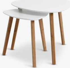 TAPSBout de canapé TAPS 40x40 blanc/bambou