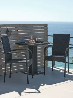 THY + GUDHJEMTHY L60 table + 2 GUDHJEM chaises noir