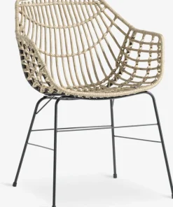 THY + ILDERHUSETHY L60 table noir + 2 ILDERHUSE chaises naturel