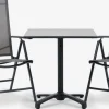 TIPMOSE + MELLBYTIPMOSE L70 table gris + 2 MELLBY chaises noir