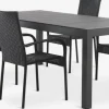 TYDAL + GUDHJEMTYDAL L208/272 table + 4 GUDHJEM chaises noir