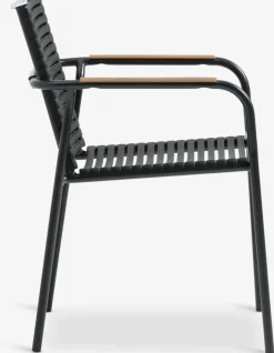 UDBYNEDER + NABEUDBYNEDER Ø120 table teck + 4 NABE chaises noir
