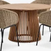 UDBYNEDER + TUERNEUDBYNEDER Ø120 table teck + 4 TUERNE chaises naturel