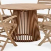 UDBYNEDER + VESTERHAVETUDBYNEDER Ø120 table + 4 VESTERHAVET chaises teck