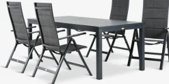 VATTRUP + MYSENVATTRUP L206/321 table noir + 4 MYSEN chaises gris