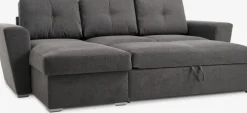 VEJLBYCanapé convertible avec méridienne VEJLBY tissu gris foncé