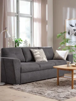VEJLBYCanapé convertible VEJLBY 3 places tissu gris foncé