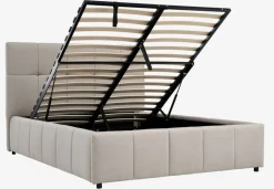 VEMMELEVCadre de lit VEMMELEV a/rangement 140x190 tissu beige