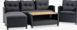 VENEnsemble lounge VEN 4personnes a/méridienne noir
